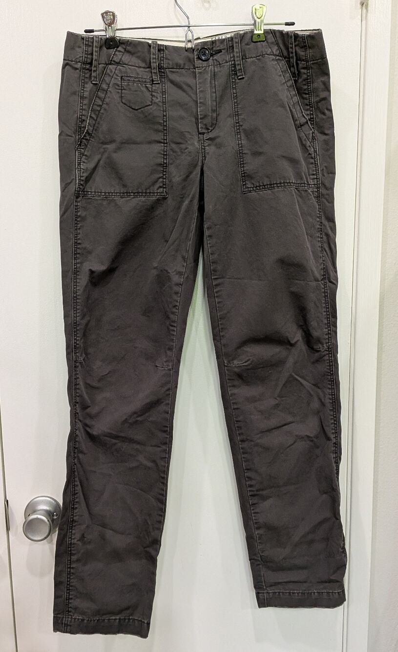 Anthropologie Paper Boy Charcoal Gray Utility Cargo Pants Size 4 Cotton Chino